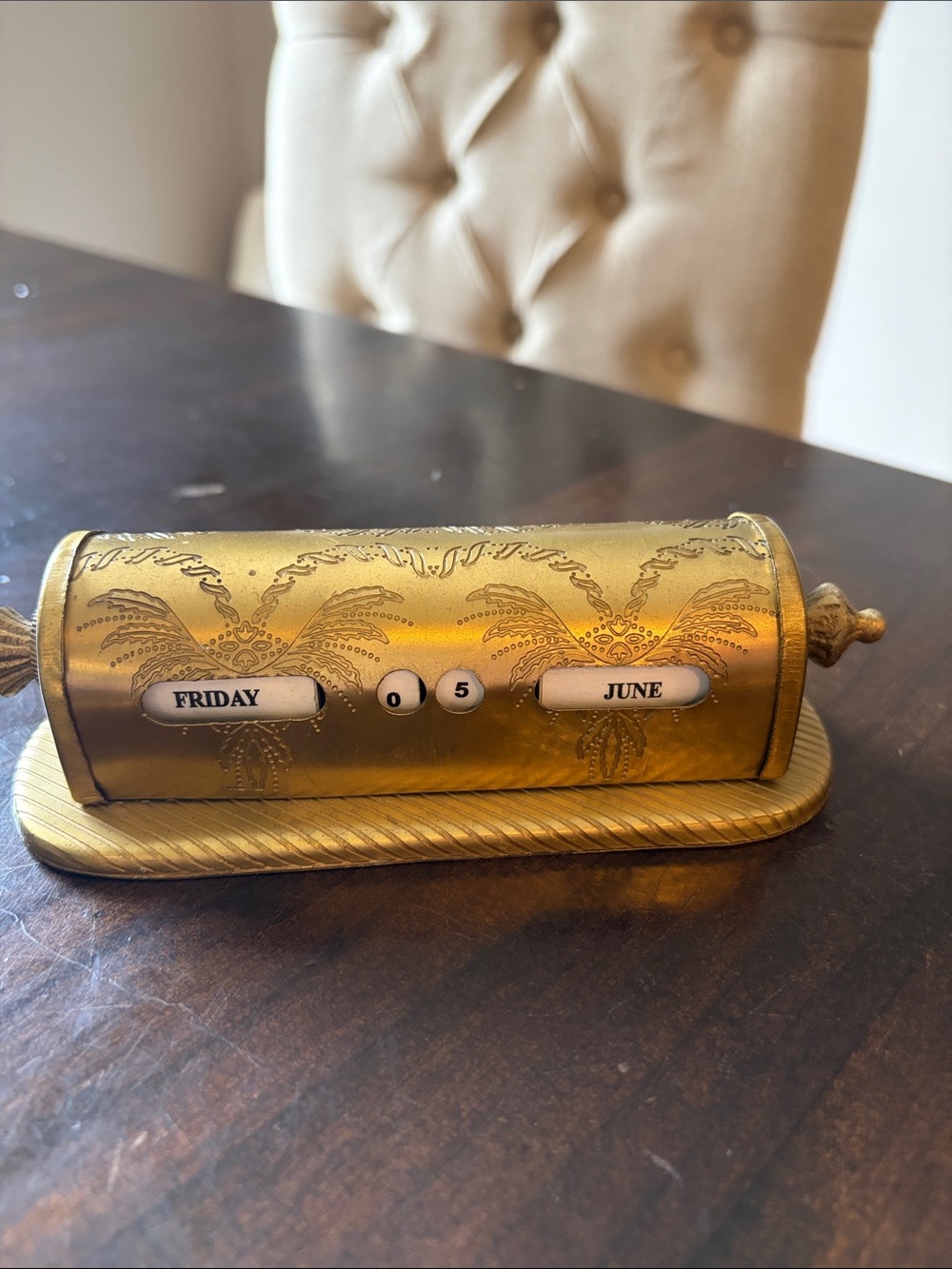 Vintage Brass Desk Perpetual Calendar - Picture 3 of 8